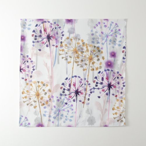 Seamless Watercolor wild floral pattern in hand pa Tapestry
