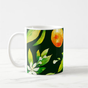 Seamless watercolour citrus fruits and leaves patt coffee mug