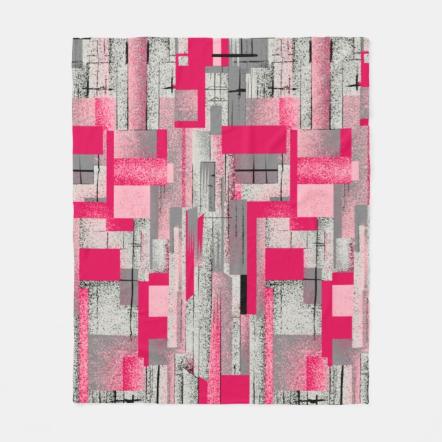 seamless watercolour digital patchwork pattern fleece blanket (Front)