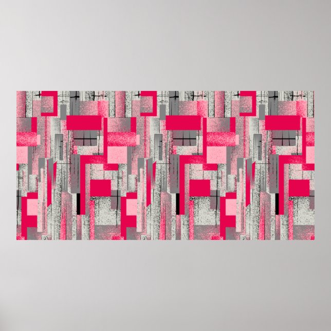 seamless watercolour digital patchwork pattern poster (Front)