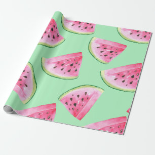 Seamless Watermelon Pattern in Watercolor style Wa Wrapping Paper