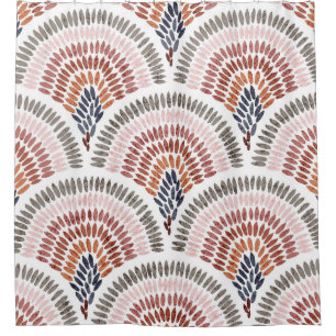 Seamless wavy pattern. Seigaiha design in polka do Shower Curtain