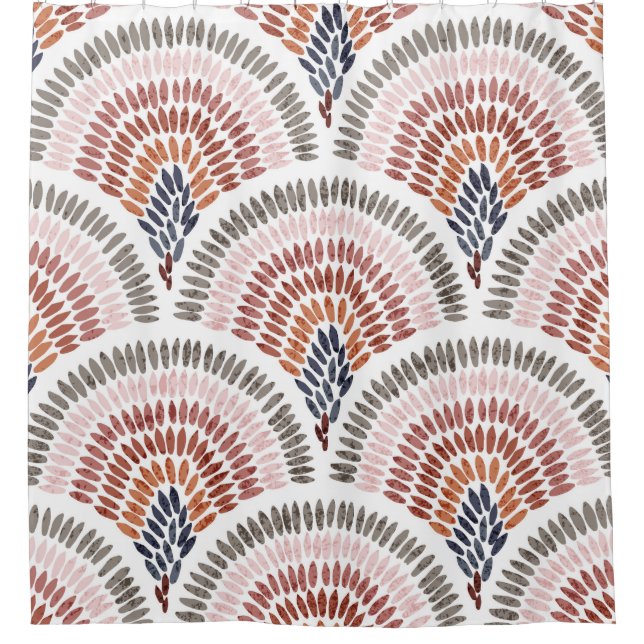 Seamless wavy pattern. Seigaiha design in polka do Shower Curtain (Front)