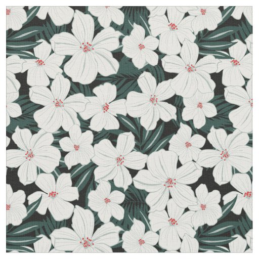 Seamless white garden spring time cute pattern fabric
