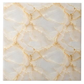 Seamless White Onyx Gold Vein Marble Pattern Ceramic Tile