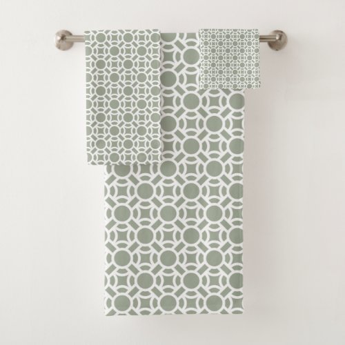 Seamless White Pattern DIY Background Color Bath Towel Set