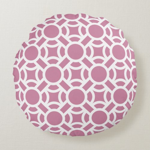 Seamless White Pattern DIY Background Color Round Pillow