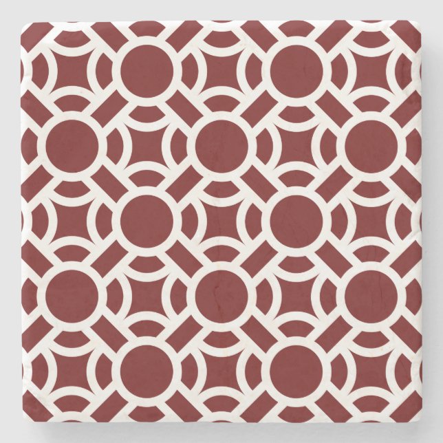 Seamless White Pattern DIY Background Color Stone Coaster (Front)