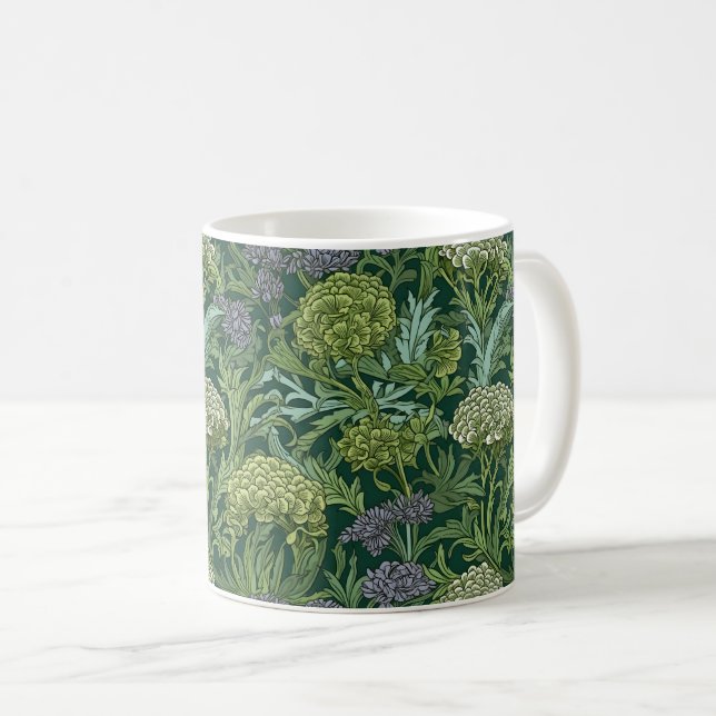 Seamless William Morris style floral pattern Coffee Mug (Front Right)