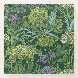 Seamless William Morris style floral pattern Glass Coaster