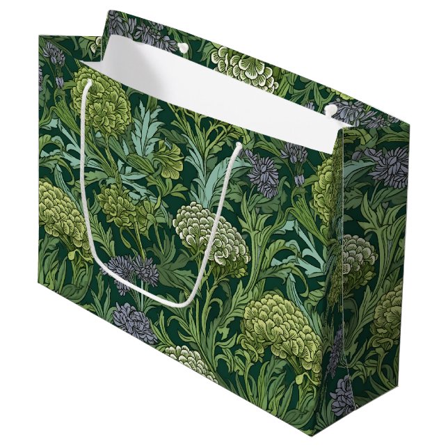 Seamless William Morris style floral pattern Large Gift Bag (Front Angled)