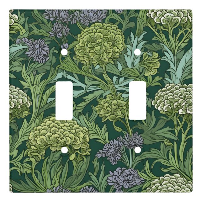 Seamless William Morris style floral pattern Light Switch Cover (Front)
