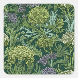Seamless William Morris style floral pattern Square Sticker
