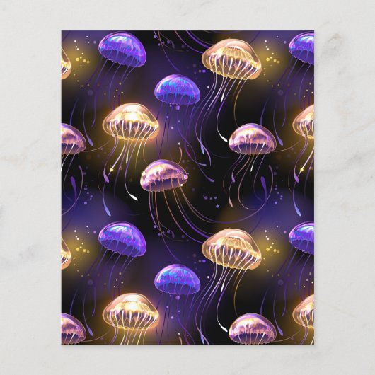 Seamless with glowing jellyfish (Front)