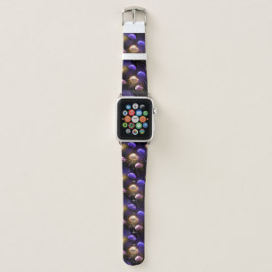 Seamless with glowing jellyfish apple watch band