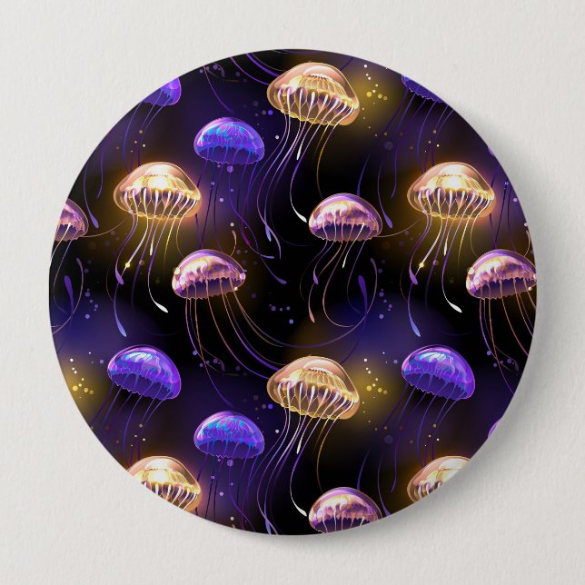Seamless with glowing jellyfish button (Front)