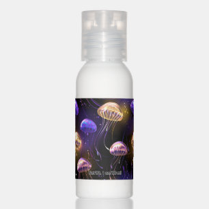Seamless with glowing jellyfish hand lotion