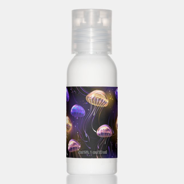 Seamless with glowing jellyfish hand lotion (Front)