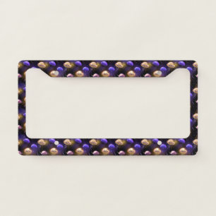 Seamless with glowing jellyfish license plate frame