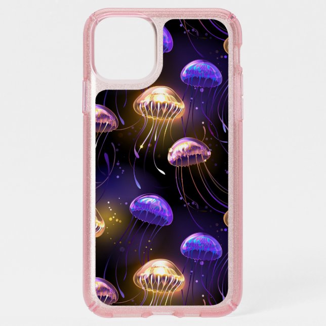 Seamless with glowing jellyfish speck iPhone 11 pro max case (Front)
