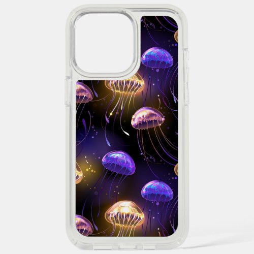 Seamless with glowing jellyfish iPhone 15 pro max case