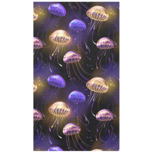 Seamless with glowing jellyfish tablecloth
