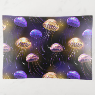Seamless with glowing jellyfish trinket tray