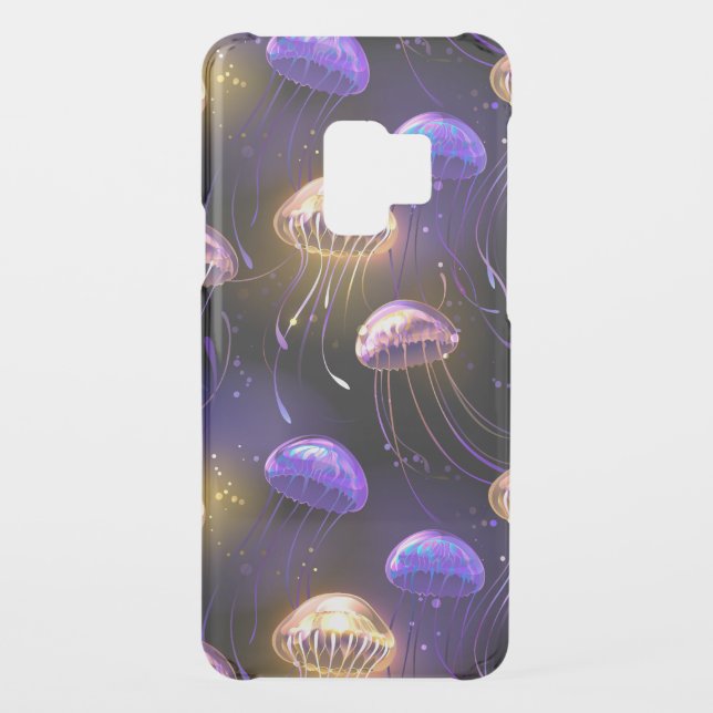 Seamless with glowing jellyfish uncommon samsung galaxy case (Back)