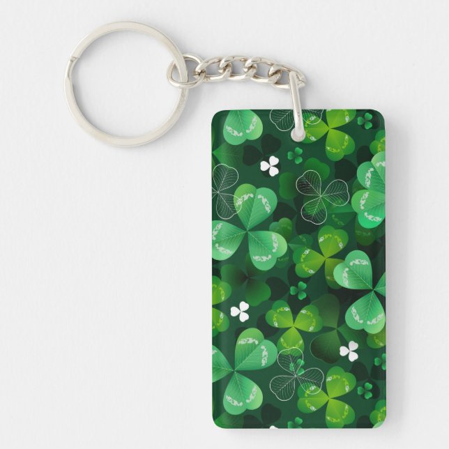Seamless with green clover keychain (Front)