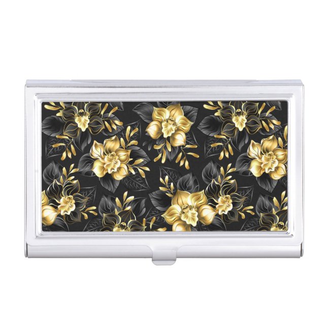 Seamless with jewelry orchids business card case (Front)