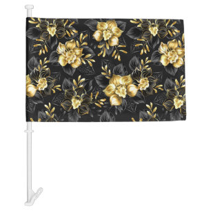 Seamless with jewelry orchids car flag