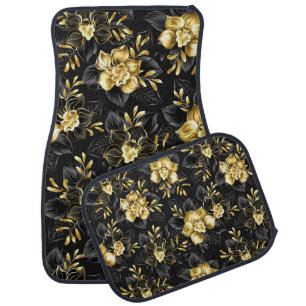 Seamless with jewelry orchids car floor mat
