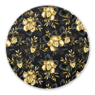 Seamless with jewelry orchids ceramic knob