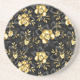 Seamless with jewelry orchids coaster