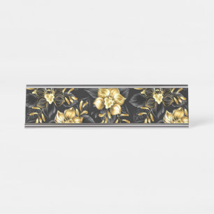 Seamless with jewelry orchids desk name plate