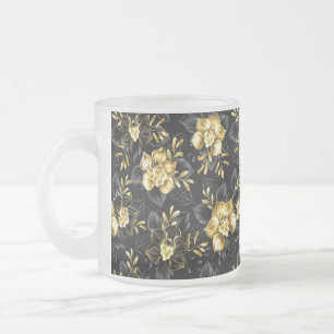 Seamless with jewelry orchids frosted glass coffee mug