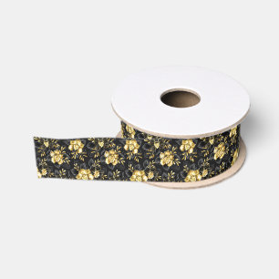 Seamless with jewelry orchids grosgrain ribbon