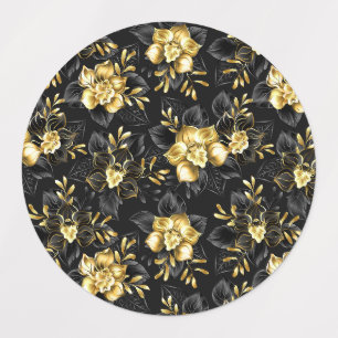 Seamless with jewelry orchids labels