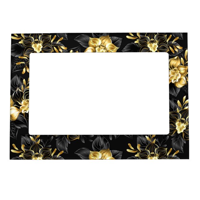 Seamless with jewelry orchids magnetic frame (Front)