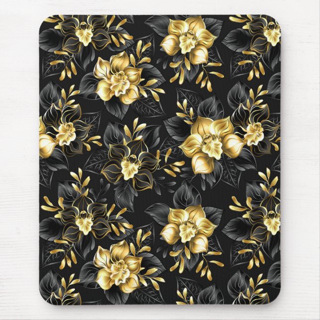 Seamless with jewelry orchids mouse pad (Front)