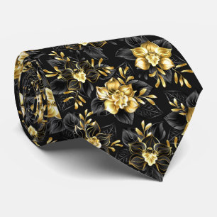 Seamless with jewelry orchids neck tie