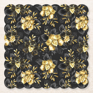 Seamless with jewelry orchids paper coaster