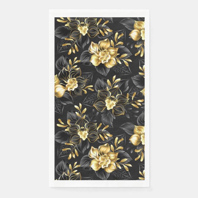 Seamless with jewelry orchids paper guest towels (Front)