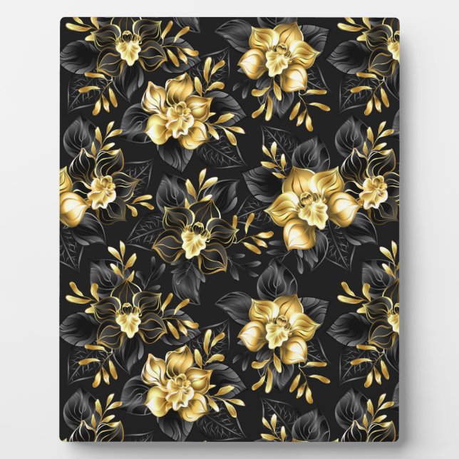 Seamless with jewelry orchids plaque (Front)