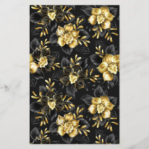 Seamless with jewelry orchids stationery