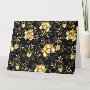 Seamless with jewelry orchids thank you card