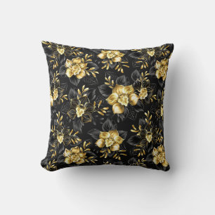 Seamless with jewelry orchids throw pillow