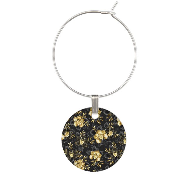 Seamless with jewelry orchids wine charm (Front)