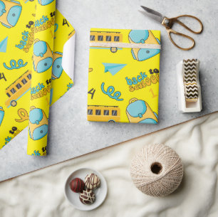 Seamless Wrapping Paper: Bus, Bag and Airplane Art Paper