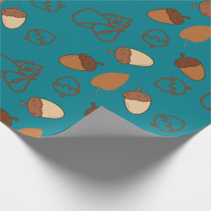 Seamless Wrapping Paper: Hazelnut and Fall Leaves Paper